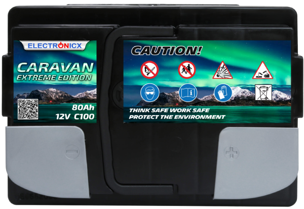 Electronicx Caravan extreme Edition Gel Battery 80 ah 12v Motorhome Boat Supply
