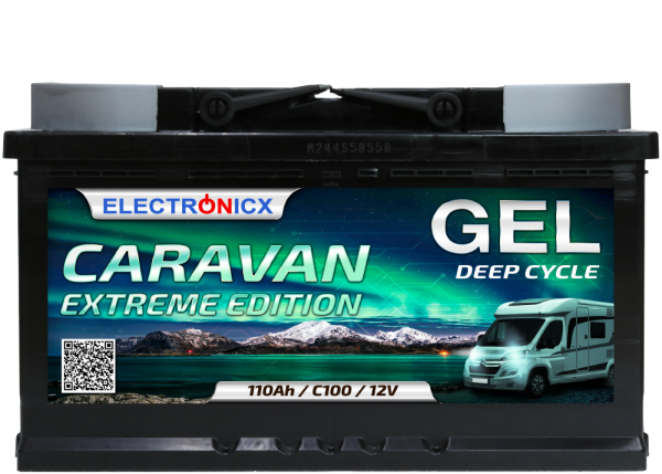 Electronicx Caravan extreme edition gel battery 110 ah 12v motorhome boat supply