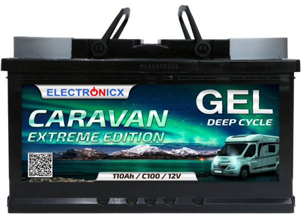 Electronicx Caravan extreme edition gel battery 110 ah 12v motorhome boat supply