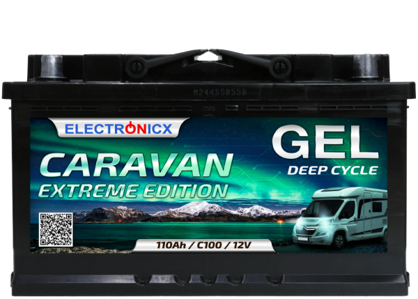 Electronicx Caravan extreme edition gel battery 110 ah 12v motorhome boat supply