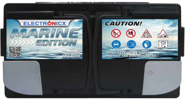 Electronicx Marine Edition GEL Batterie 100 AH 12V Boot Schiff Versorgungsbatterie
